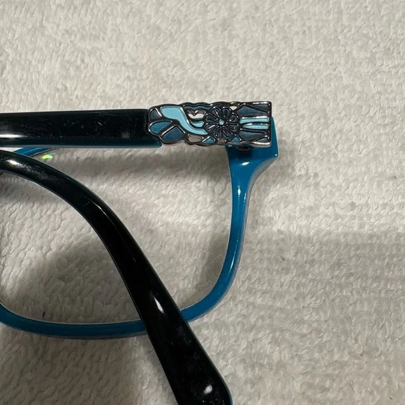 Karen Kane Thornmint Eyeglasses Frames Navy Teal Two-Tone - Picture 12 of 13